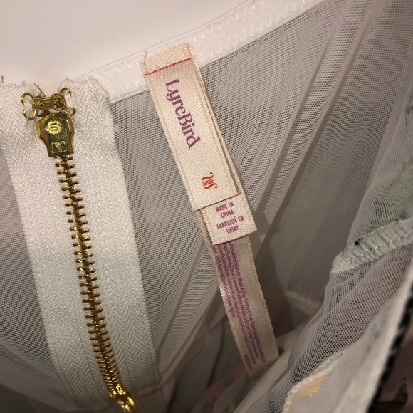 New LYREBIRD By Anthropologie Floral Mesh Embroidered Bodysuit Shaper Sz XL - Picture 9 of 11